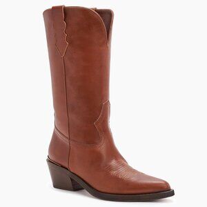 PARTLOW Julia Cowboy Boots - Col 'leather' - Sz 7W (US), 4 UK, 37 EU - BNIB